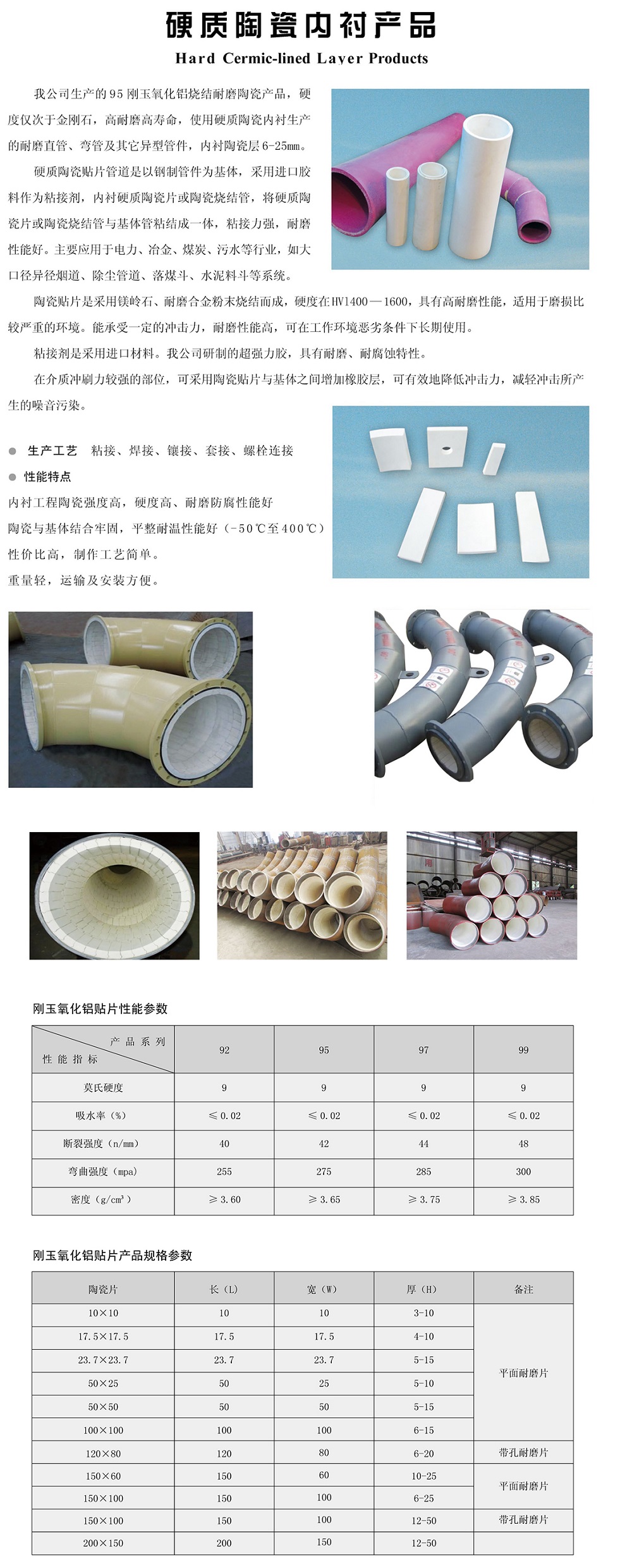陶瓷贴片内衬耐磨管